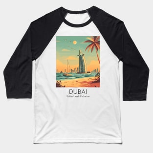 A Vintage Travel Illustration of Dubai - United Arab Emirates Baseball T-Shirt